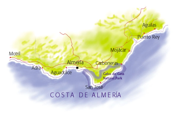 Villaseek map of Costa de Almeria