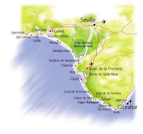 Villaseek Costa de Luz map