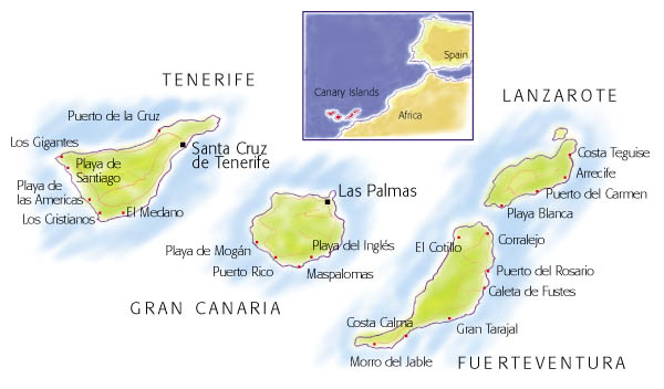 Villaseek Canary Islands map